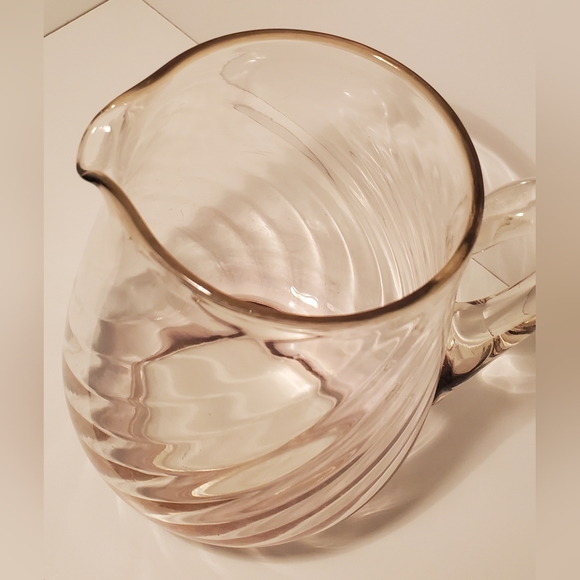 RIDGE PINK SWIRLED GLASS PITCHER vintage - Picture 2 of 7